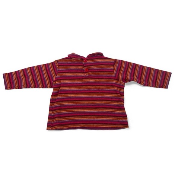 VTG Sesame Street Knit Top Bright Striped Y2K Shirt Peter Pan Collar Vibrant - Picture 2 of 9